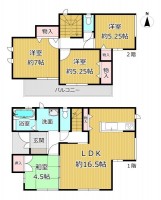 ～２号棟４ＬＤＫ～
カースペース２台可能♪（車種による）
全居室収納スペース付で広々住空間
