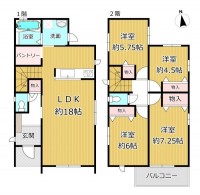 GNスタイル ★Ｄ号棟４ＬＤＫ
★約１８帖のゆったりＬＤＫ！キッチン横には便利なパントリー付き♪
★カースペース２台可能♪（車種による）