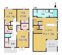 GNスタイル ★２０２３年建築、東南角地３ＬＤＫ！
★約１７．３帖のゆったりＬＤＫ
★曙川小学校まで約４５０ｍのためお子様の通学も安心