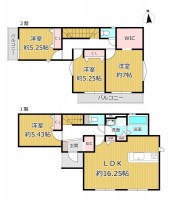 GNスタイル ★１号棟４ＬＤＫ
★カースペース２台可能♪（車種による）
★全居室に収納スペースが確保されておりお部屋をスッキリとお使いいただけます♪
