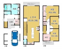 GNスタイル ★令和８年７月完成予定３ＬＤＫ
★ＬＤＫ約１９．３帖！ご家族でゆったりと過ごしていただけます♪