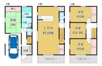 GNスタイル ★平成２５年建築、４ＬＤＫ！
★令和８年９月リフォーム済み♪
★ＬＤＫ約１８帖！ご家族でゆったりと過ごしていただけます♪